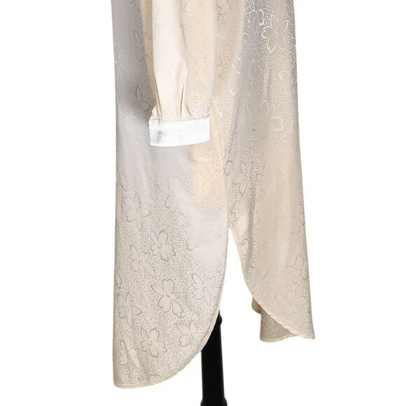 Vtg Valentino Intimo Womens Dressy Nightgown Beige Floral Lace Midi Length Sz XL - Picture 10 of 10